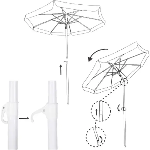 Зонтик садовый Jumi Garden 180см зеленый - фото 2