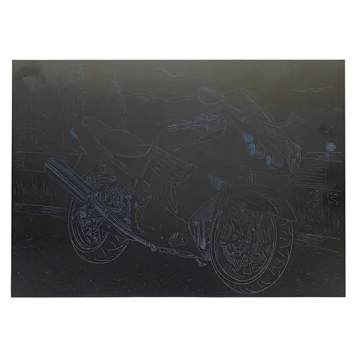 Гравюра А4 "Мотоцикл-1" Danko Toys ГрА4-12с эконом вариант в пакете 29,7х21 см - фото 1