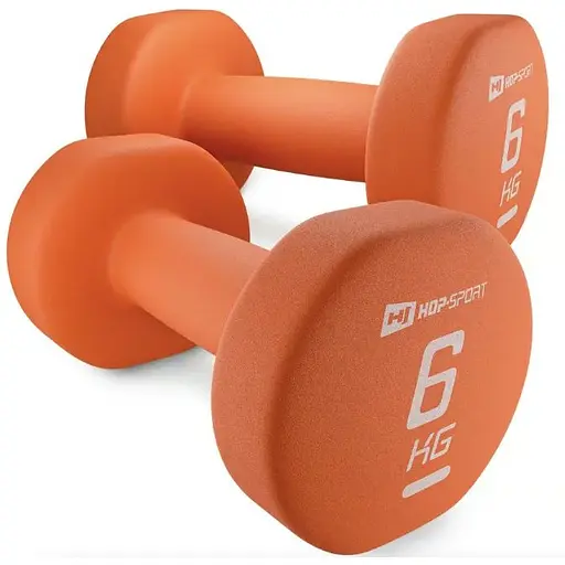 Гантели для фитнеса Hop-Sport неопреновые круглые HS-V060DR 2x6кг оранжевый - фото 2
