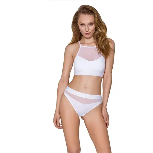 Трусики с прозрачной вставкой Passion PS006 Panties white L - фото 4