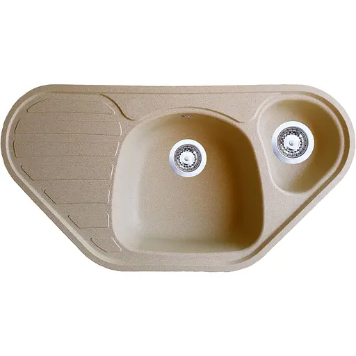 Гранітна кухонна мийка Romzha Elegancia 95B Bezhvy (402) кутова - фото 1