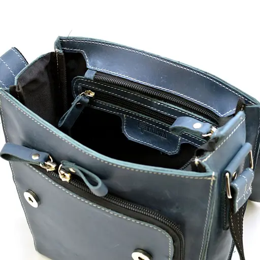 Кожаная мужская сумка через плечо TARWA 26х22х6 см sum0025863 - фото 7