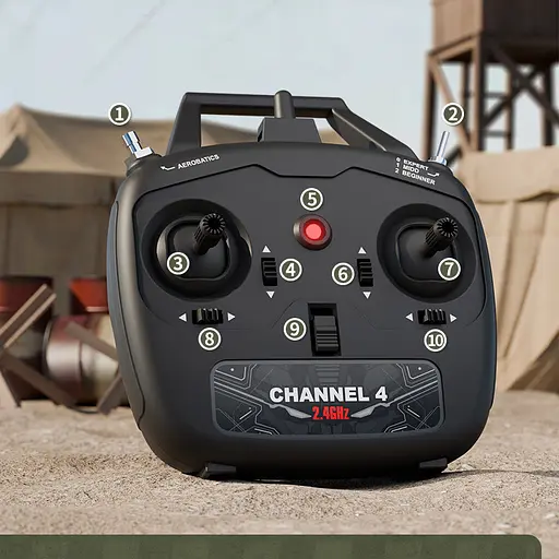 Літак на радіокеруванні SCHE W551 Four-channel Stunt Fighter Green - фото 6