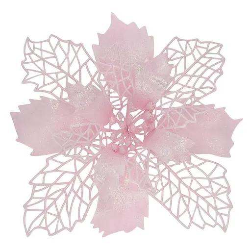 Ялинкова іграшка MIS LT Квітка Різдвяник великий 23х23х5 см рожевий - фото 1