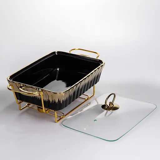 Мармит настольный Yiwu прямоугольный с подогревом 35.5х19х15.5 см на металлической подставке с крышкой мармитница для первых блюд ML531-13 - фото 3