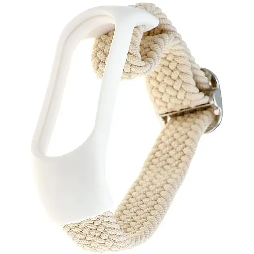 Ремешок Braided Buckle Enhanced Mi Band 3/4/5/6/7 Белый Sand - фото 1