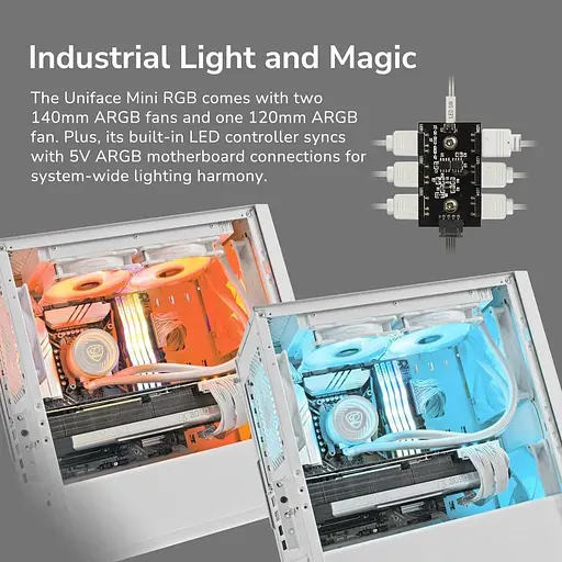 Корпус Cougar Uniface Mini RGB White (UNIFACE MINI RGB White) Без БП - фото 9