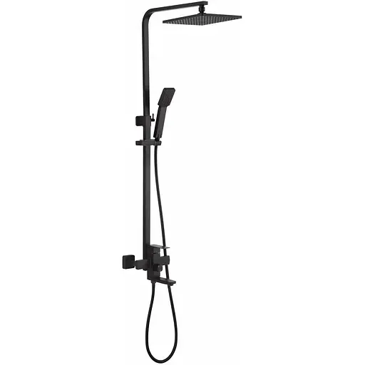 Душова система Platinum з виливом T 76 чорна матова, Чорний - фото 1