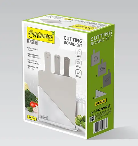 Набір обробних дощок Maestro MR-1789 на підставці 3 шт. Сірий - фото 5