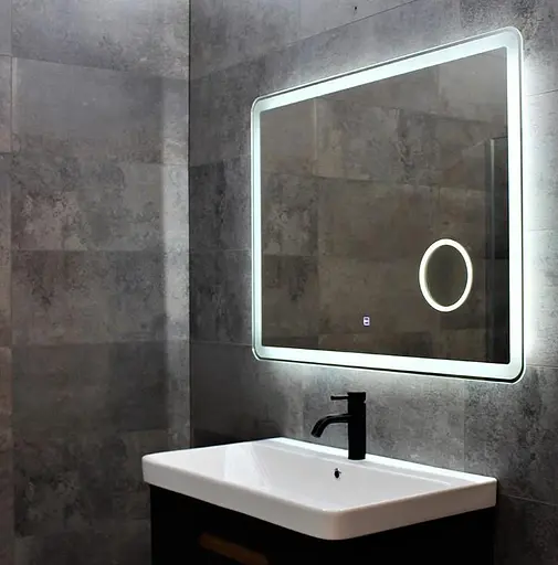 Дзеркало Dusel DE-M3051 75x120 см Збільшувальна лінза + сенсорне включення + підігрів, Білий - фото 2