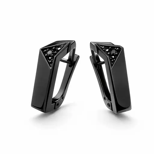 Серьги Xuping из черного металла с геометрическим дизайном гипоаллергенное украшение для повседневного образа - фото 2