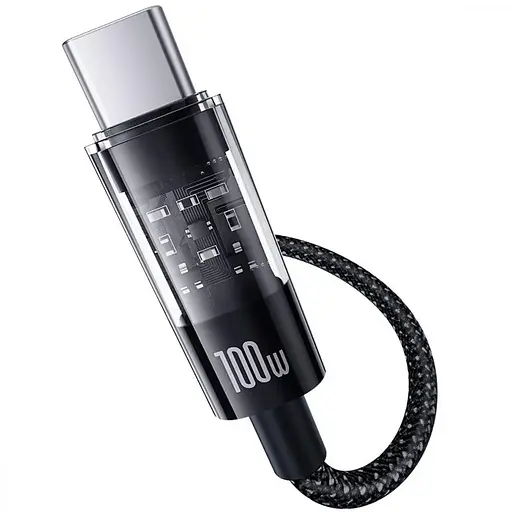 Дата кабель Baseus Gem Fast Charging Type-C to Type-C 100W (1m) (P10373000111) Cluster Black - фото 3