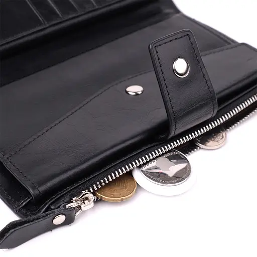 Вертикальный стильный кошелек из гладкой натуральной кожи Vintage 10.5х19.5х2 см acs0029596 - фото 9