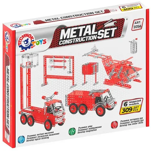 Конструктор металлический ТехноК Пожарная техника 2056TXK 309 деталей - фото 1