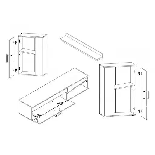 Модульна стінка для вітальні Гербор Міні Барато Дуб сонома (GRB-1914) - фото 3
