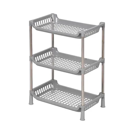 Этажерка Fabrika Home 3-х ярусная 27.5 х 17 х 39 см Серая - фото 1