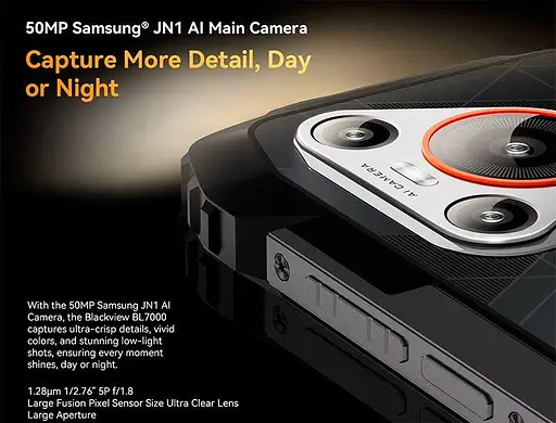 Смартфон Blackview BL7000 8/256ГБ черно оранжевый - фото 4