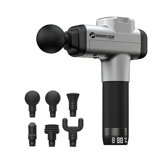 Перкуссионный массажер триггерных точек Booster М2-А Массажный пистолет (6 насадок + кейс)