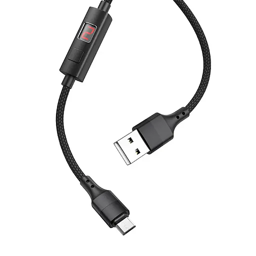 Кабель Hoco Micro USB Central Control Timeing S13 черный 1.2 м - фото 1