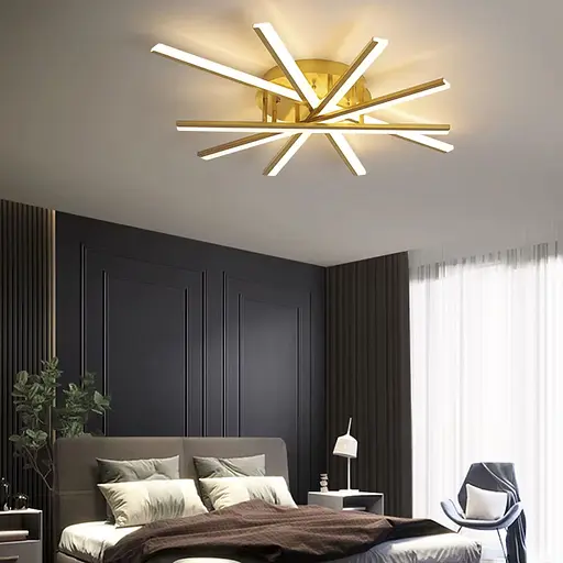 Стельова золота люстра на 5 ярусів світлових палок 60х30 см | Арт. F 607-600 GD | Line F - фото 1