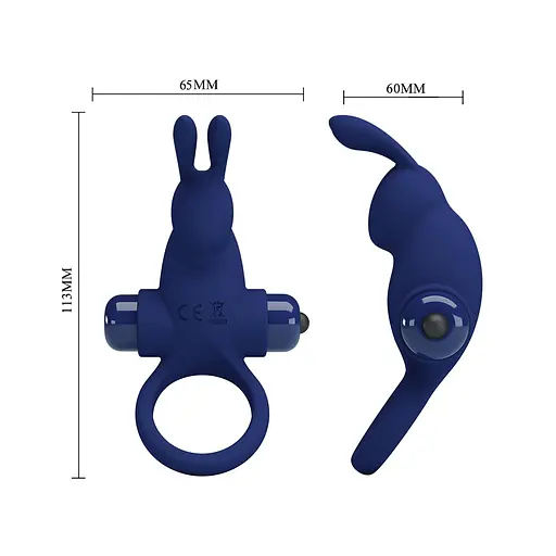 Эрекционное кольцо Pretty Love Vibrant Penis Ring 11.3 см синий - фото 5