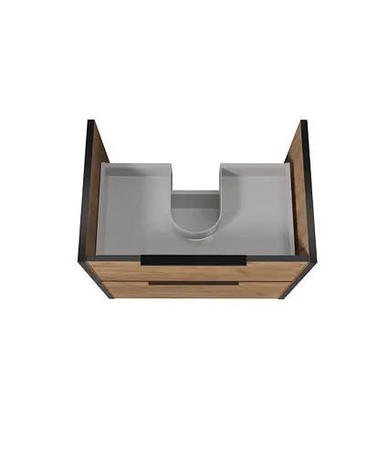 Тумба Мойдодир під стільницю Line Craft 70-А дуб крафт/Чорний - фото 2