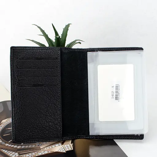 Обложка на паспорт и права Ricco Grande 162-A кожаная черная - фото 3