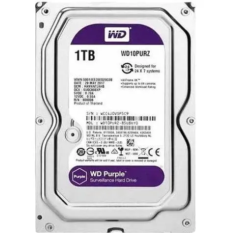 Жесткий диск Western Digital Purple 1TB WD10PURZ 3.5 SATA III - фото 1