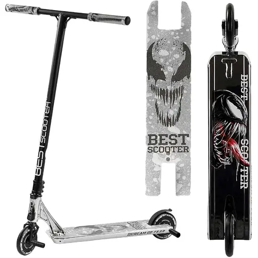 Самокат трюковий Best Scooter з пегами 79х13х57 см Чорно-сірий 000254861