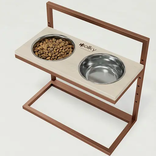 Hollky Flex L — регульовані миски на підставці для великих собак (2 × 1.8 л)