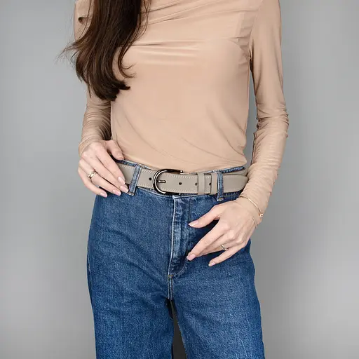 Ремень женский кожаный под джинсы SF-3554 XXL мокко  прошитый (145 см) - фото 2