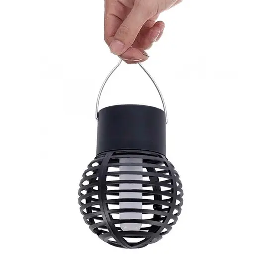 Садовий підвісний світильник Мерехтливе полум'я на сонячній батареї 9 x 6.5 x 6.5 см Black - фото 10