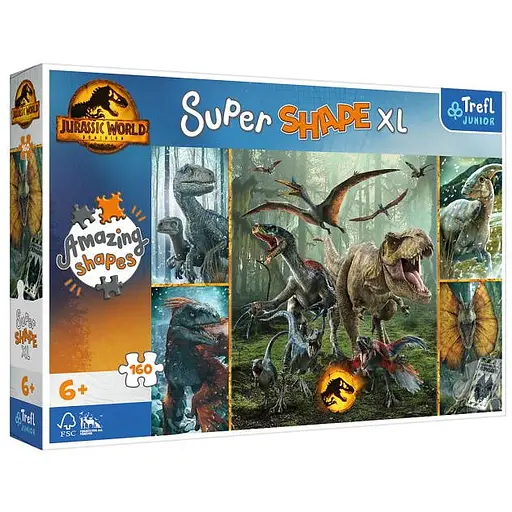 Пазл Trefl Супер формы: Необычные динозавры Парк юрского периода XL 160 эл. (50026)