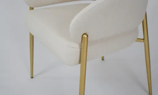 Стілець Мальта тканина айворі метал золоті ніжки - фото 7