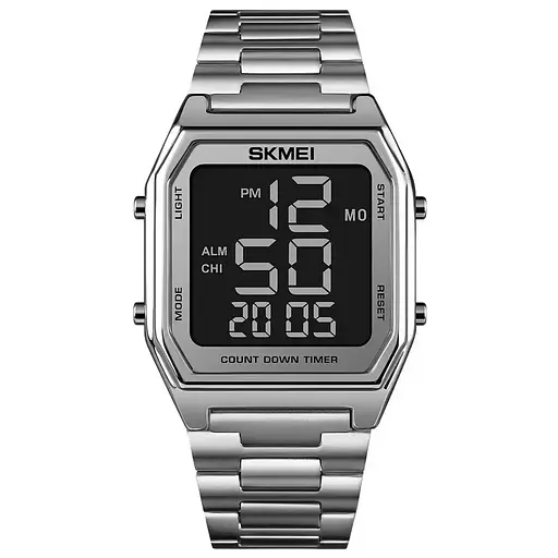 Мужские наручные часы Skmei 1735 (Серебристый с черным циферблатом)