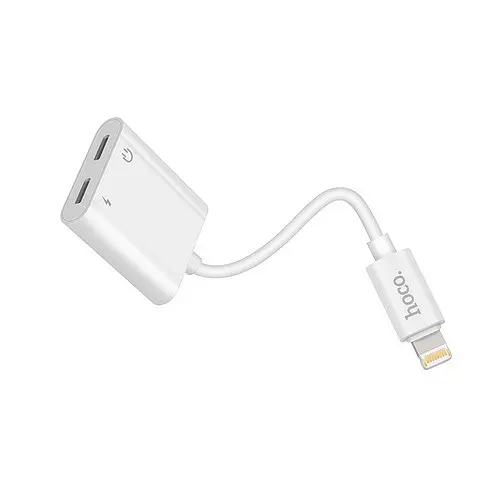 Перехідник 2 в 1 Hoco LS5 Dainty lightning аудіо та заряджання - фото 3