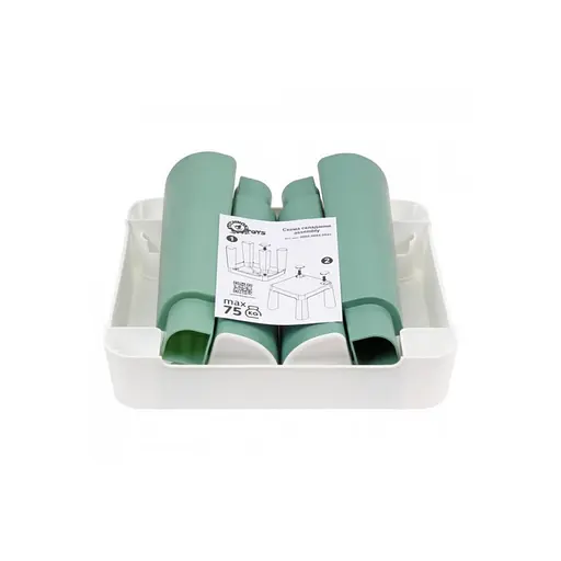 Детский табурет 0884TXK, бело-зеленый, до 75 кг 32 х 32 х 28 см - фото 3