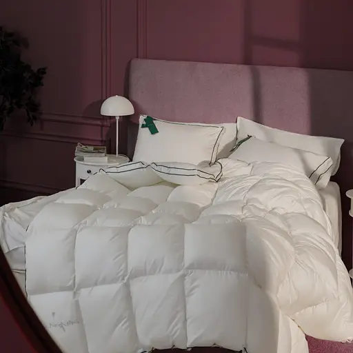 Одеяло пуховое MirSon Imperial Delight, летнее, 215х155 см, белое с зеленым кантом - фото 4