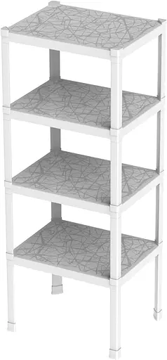 Стеллаж пластиковый PIANO 75x60x187h с 4 полками, белый