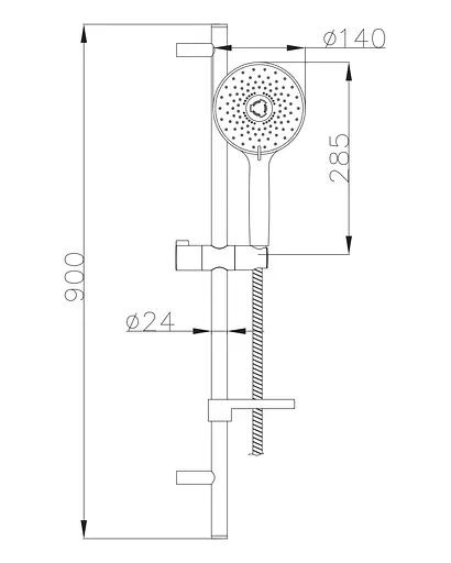 Душова штанга Imprese Netka 9014003 L-90см, Хром - фото 2