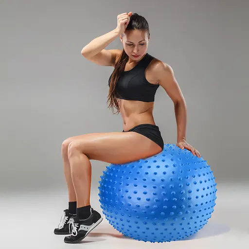 Мяч для фитнеса (фитбол) Cornix 65 см массажный Anti-Burst Blue XR-0483 - фото 5