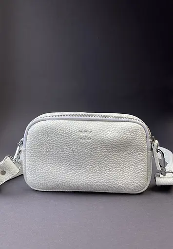 Кожаная сумка поясная/кроссбоди Holly белая флотар - фото 3