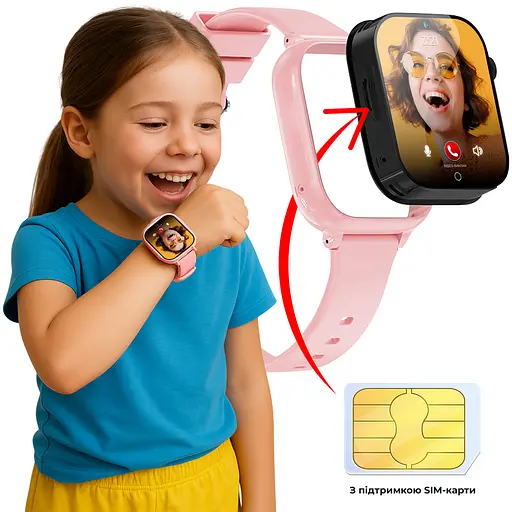 Детские смарт часы JETIX G100 4G со сменным корпусом (в комплекте Розовый, Сиреневый, Желто-синий) - фото 3