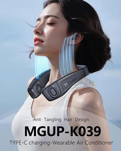 MGUP Шийний вентилятор Conditioner з 6 регульованими рівнями, охолоджувальний шийний вентилятор, що підтримує 360°, повітряний - фото 5