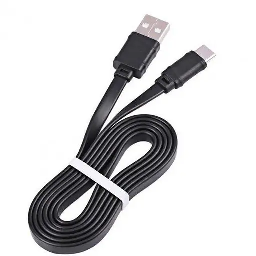 Кабель Hoco X5 Bamboo плоский type-c - USB 1 м черный - фото 1