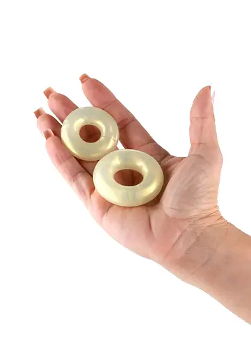 Ерекційне кільце Fantasia Double Stack 2 шт (жовтий) - фото 3