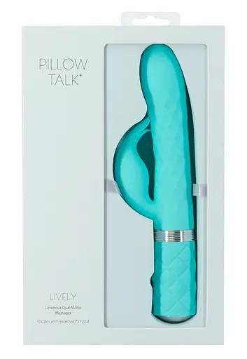 Вібратор-кролик Pillow Talk Lively 24 см бірюзовий - фото 6