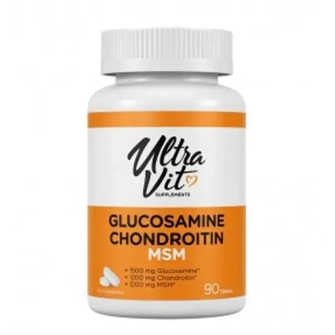 Глюкозамін Хондроїтин МСМ у таблетках №90 UltraVit Glucosamine Chondroitin Msm - фото 1
