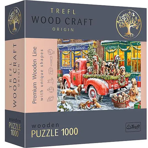Пазл Trefl дерев'яний фігурний Маленькі помічники Санти 1000 ел. (20170) - фото 1