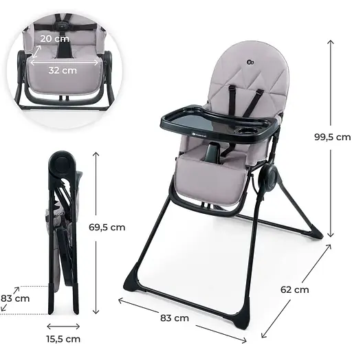 Стільчик для годування Kinderkraft Binci Grey (KHBINC00GRY0000) - фото 2